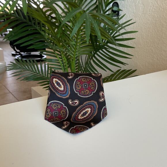 Sheaf & Caber Paisley Mens One Size Black Adjustable Tie - Picture 1 of 6